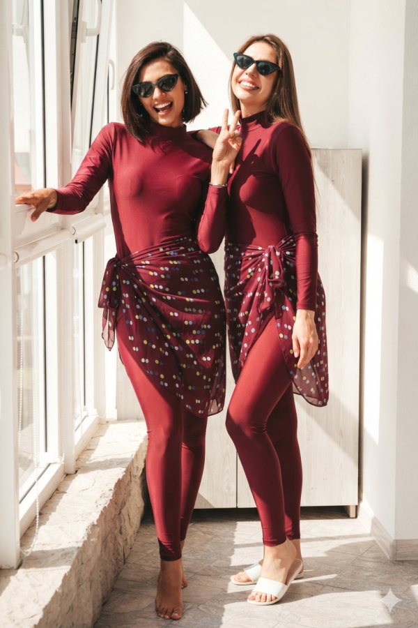 Burkini Céleste by Suimly bordeaux